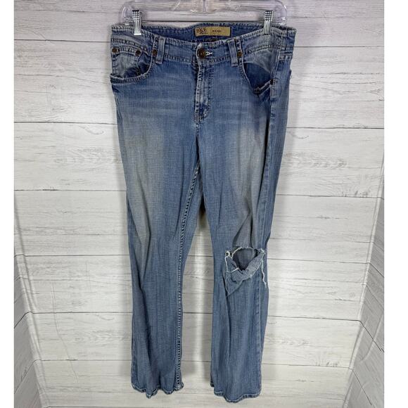 BKE Wendi 31 x 29 boot Cut Low Rise Women’s Denim Blue Jeans capsule destroyed - Picture 1 of 10